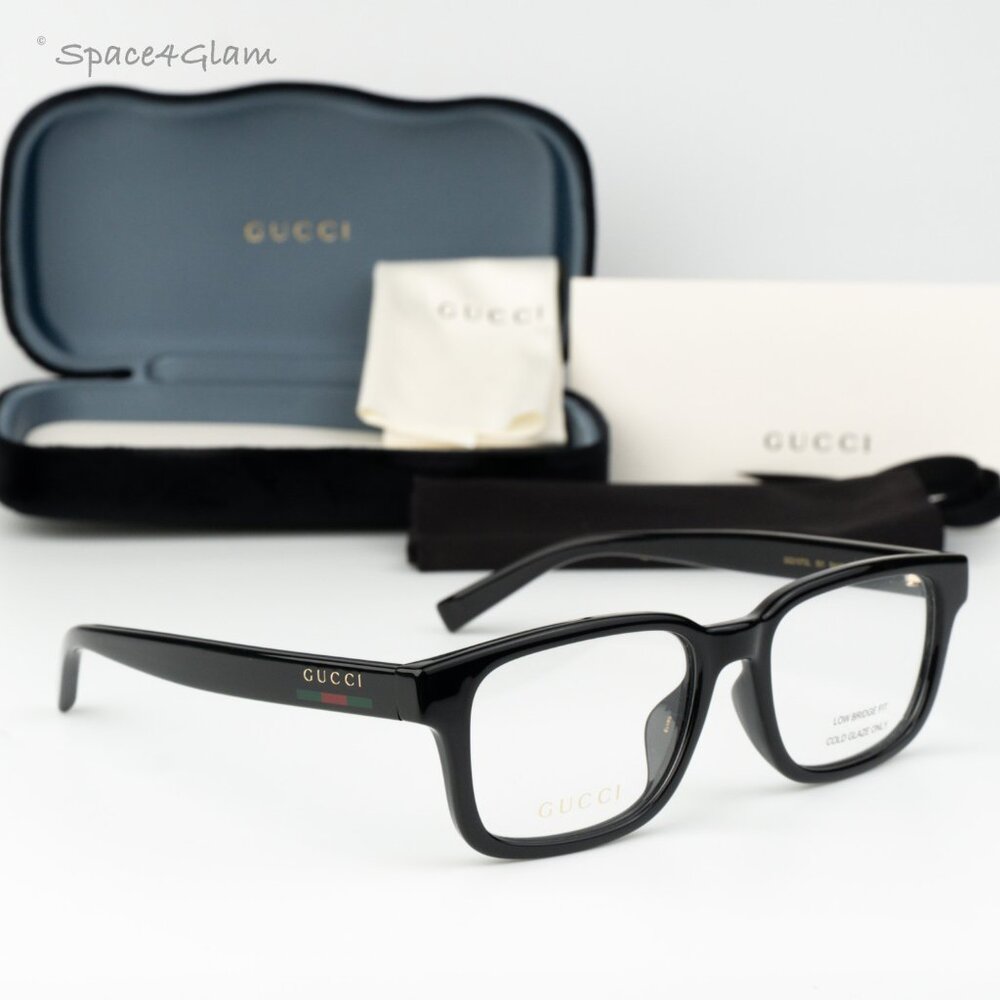 Gucci Women Eyeglasses Black Demo Rectangle GG2107OL 001 NEW AUTHENTIC